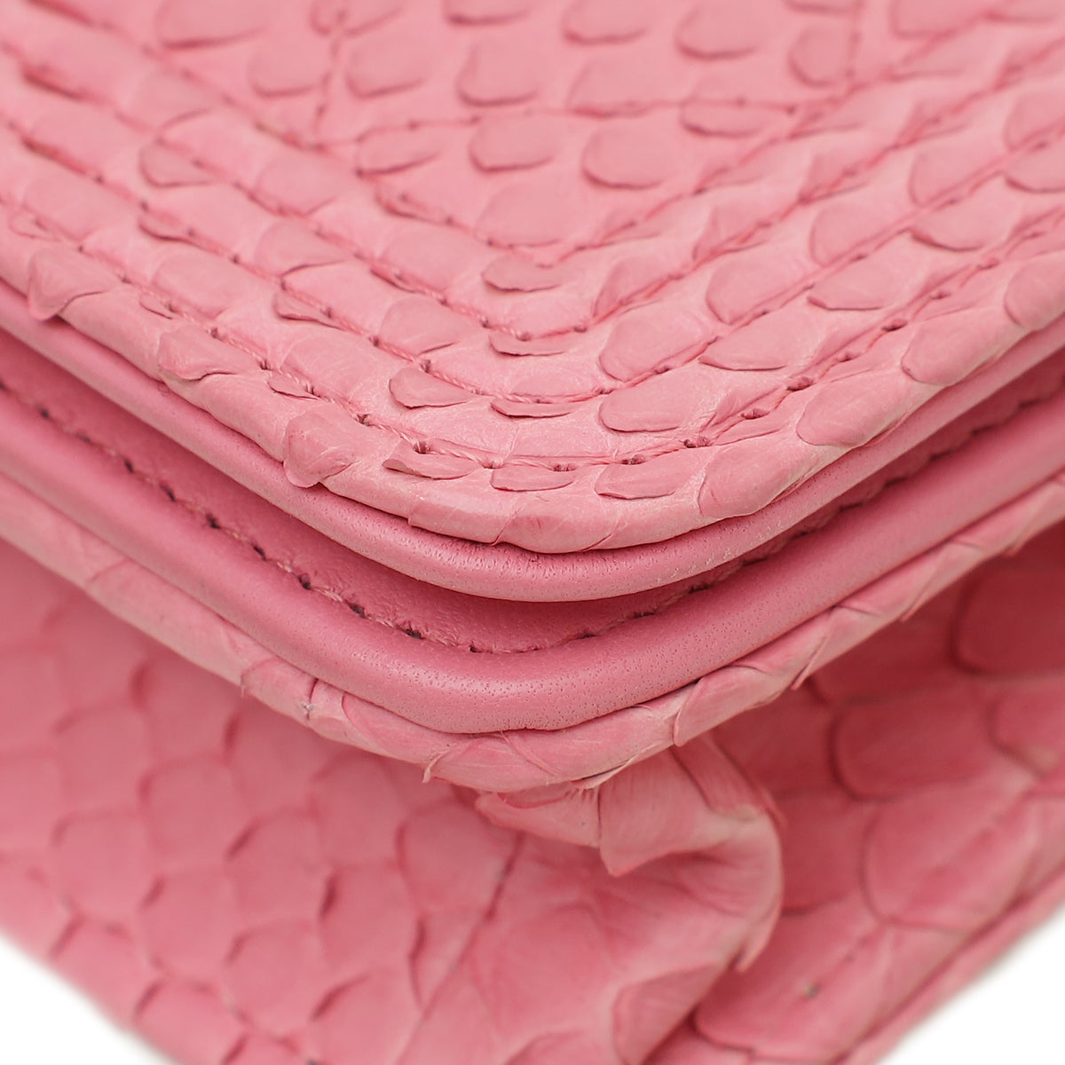 Chanel Pink Python Boy Wallet on Chain