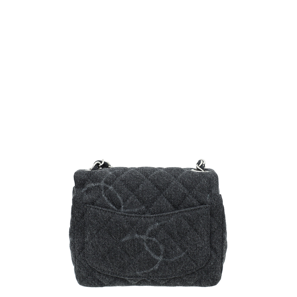 Chanel Black CC Print Denim Square Mini Bag