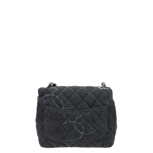 Chanel Black CC Print Denim Square Mini Bag