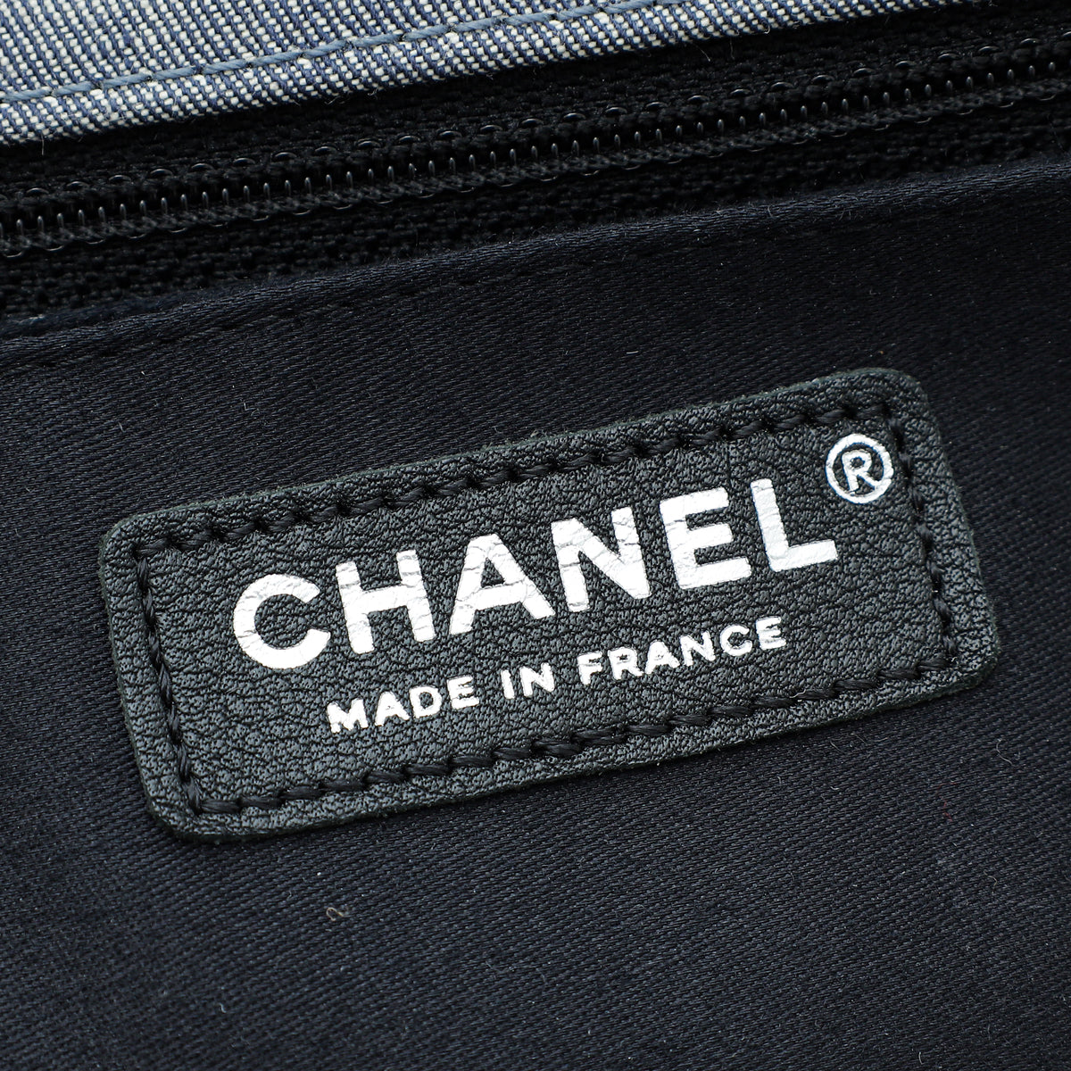 Chanel Blue CC Denim Patch Work Single Flap Jumbo Bag