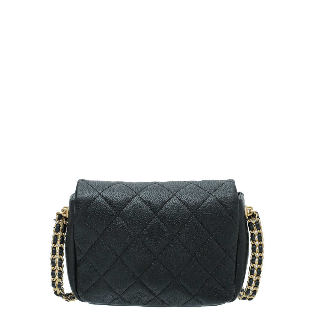 Chanel Black CC Medallion Caviar Flap Mini Bag