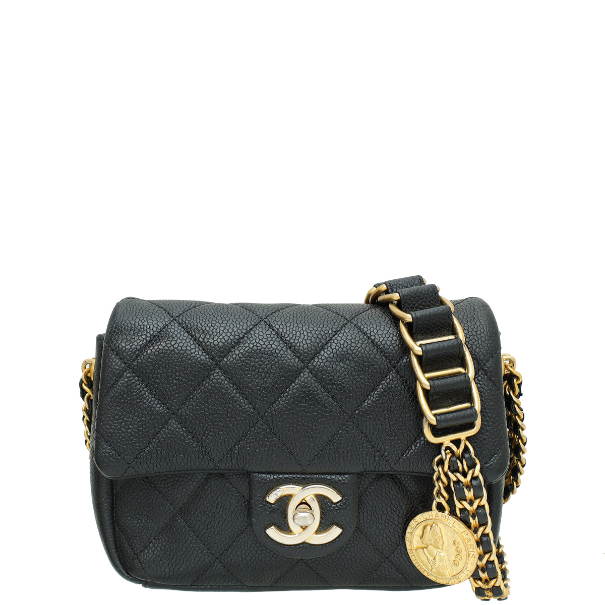 Chanel Black CC Medallion Mini Flap Bag