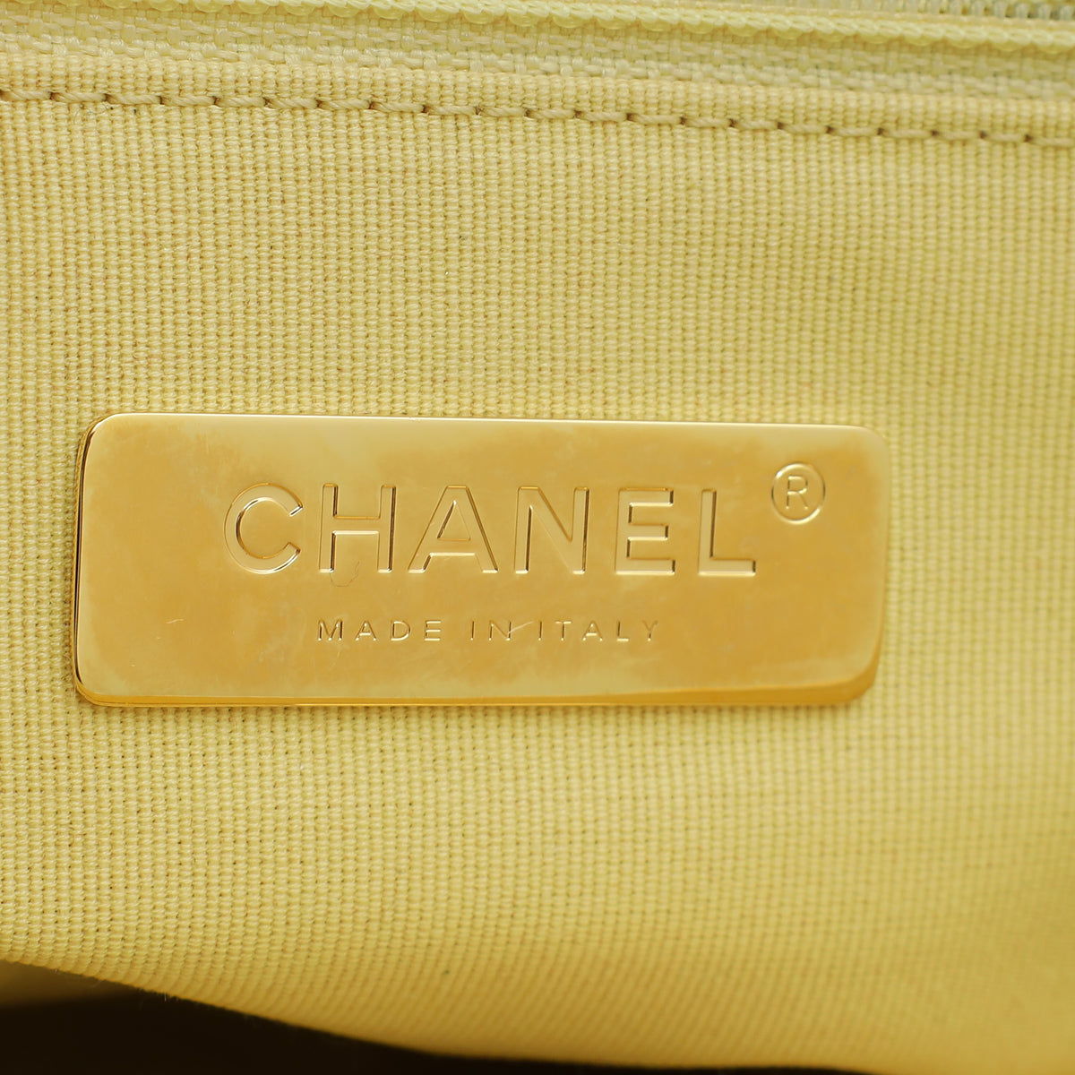 Chanel Light Yellow CC 19 Wool small Flap Bag