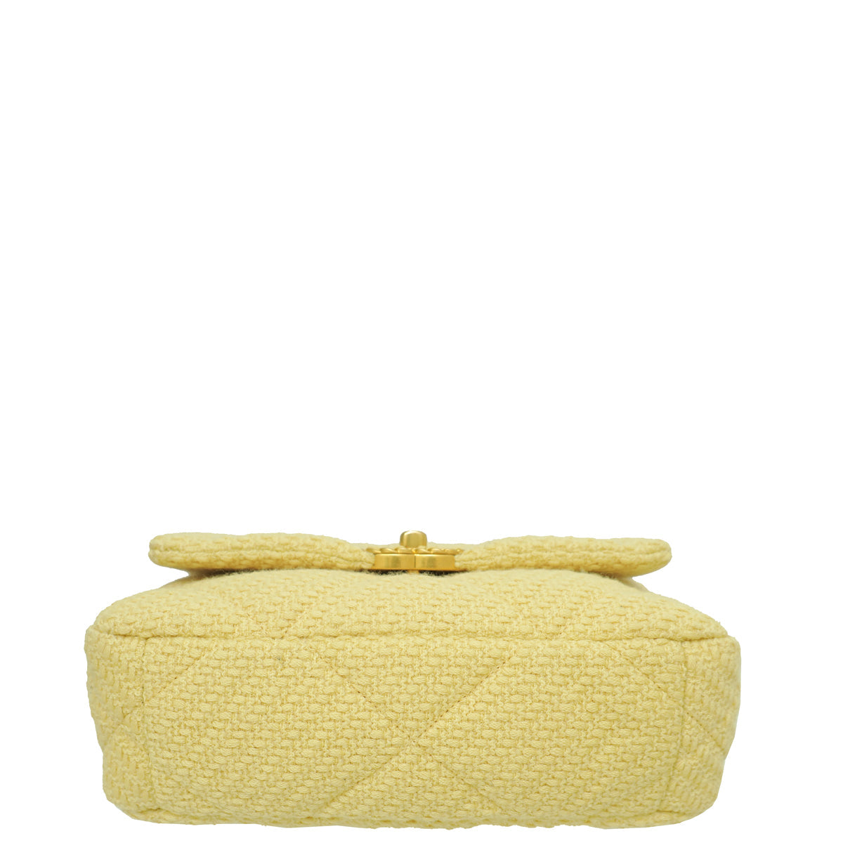 Chanel Light Yellow CC 19 Wool small Flap Bag