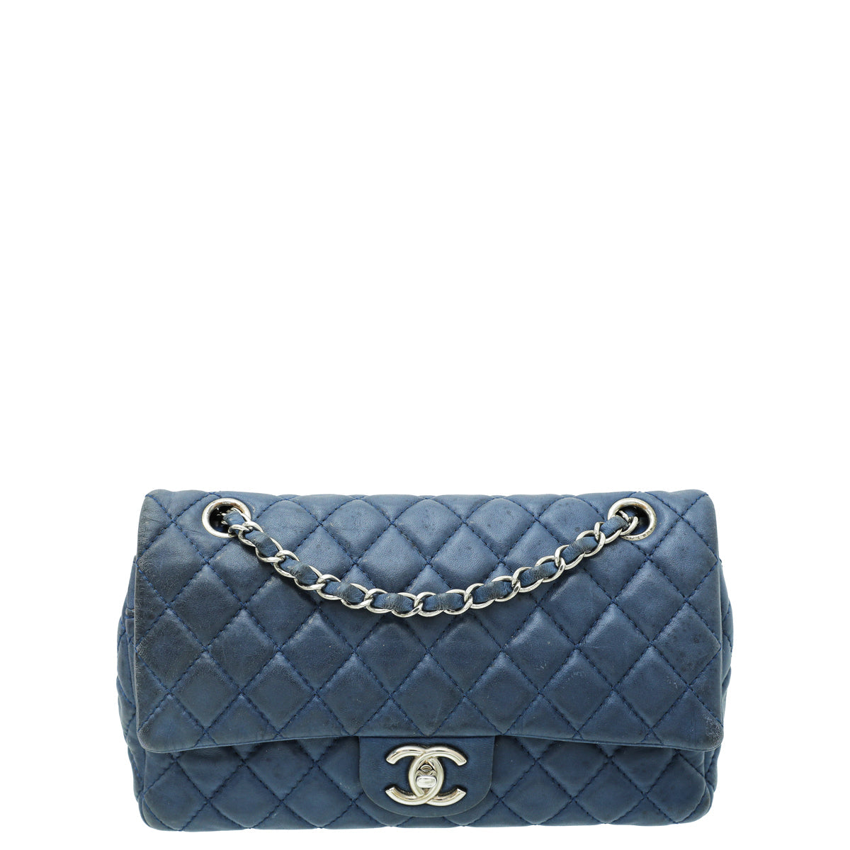 Chanel Blue Classic Double Flap Medium Bag