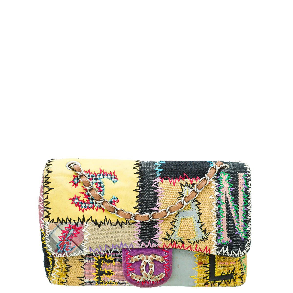 Chanel Multicolor Patchwor Single Flap Bag