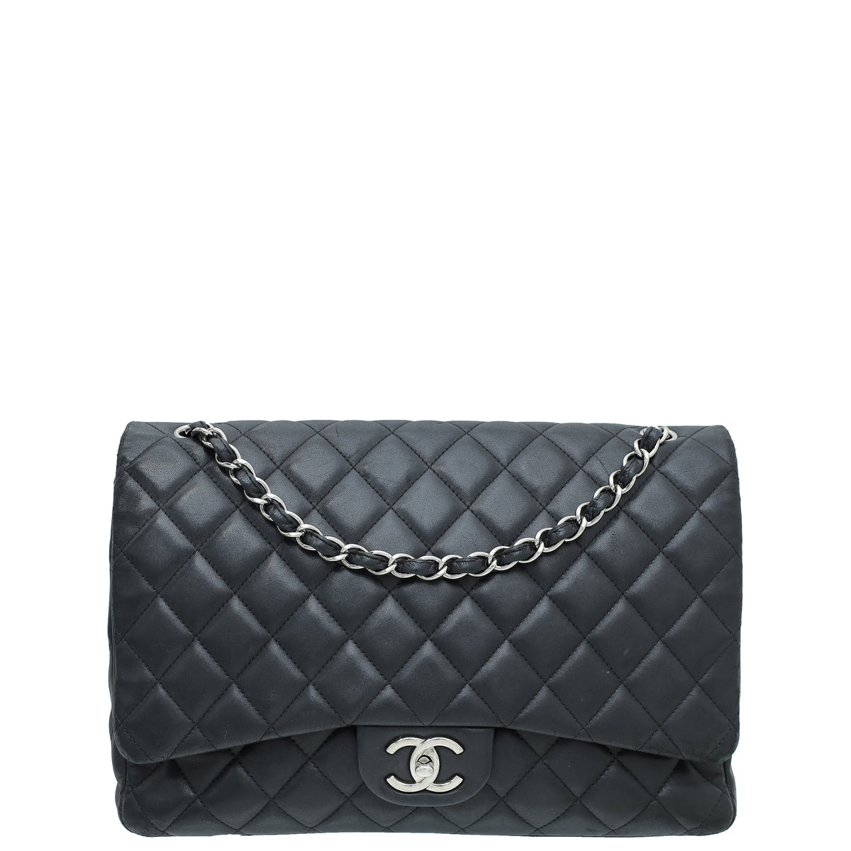 Chanel Black CC Classic Double Flap Maxi Bag