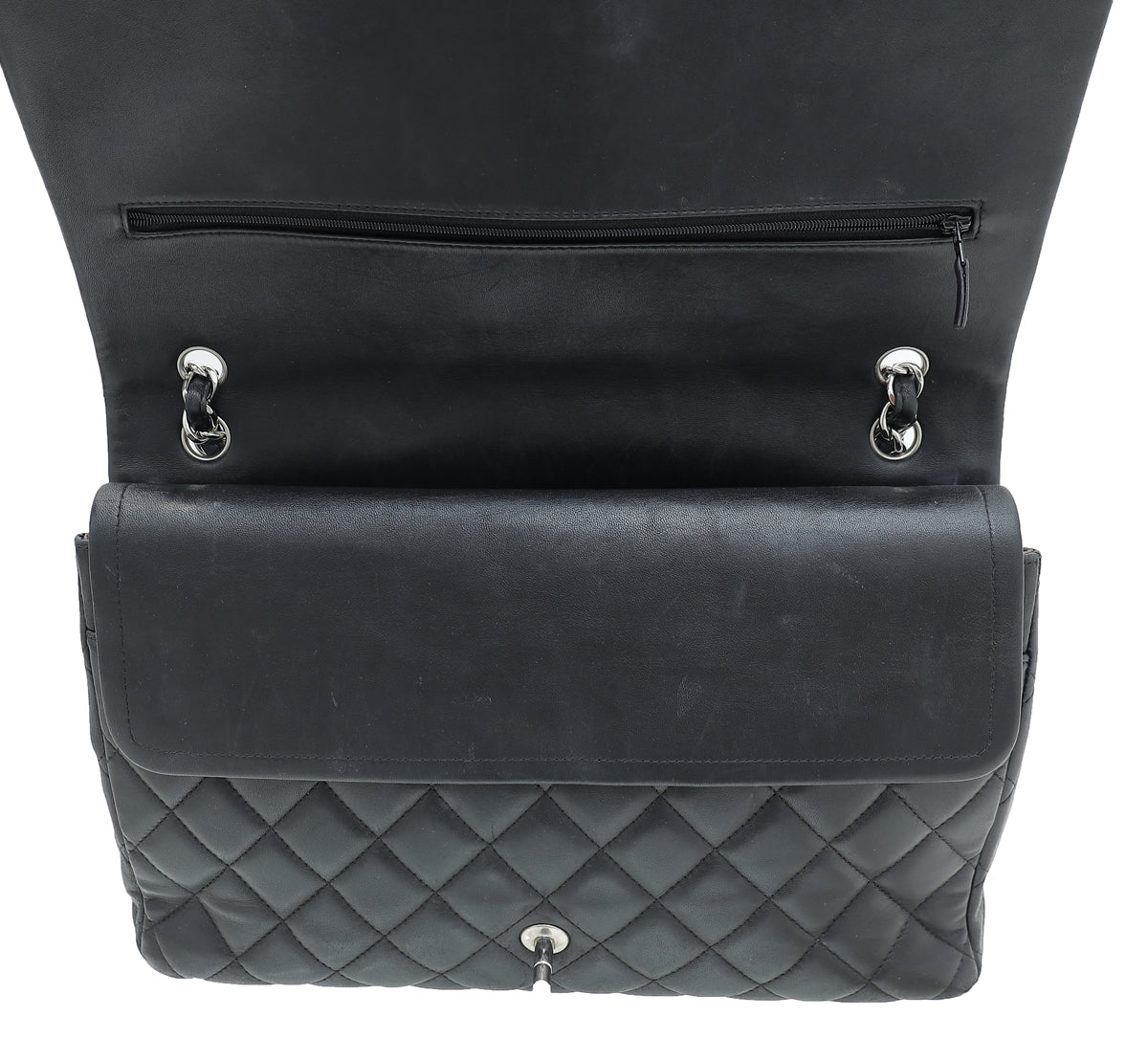 Chanel Black CC Classic Double Flap Maxi Bag