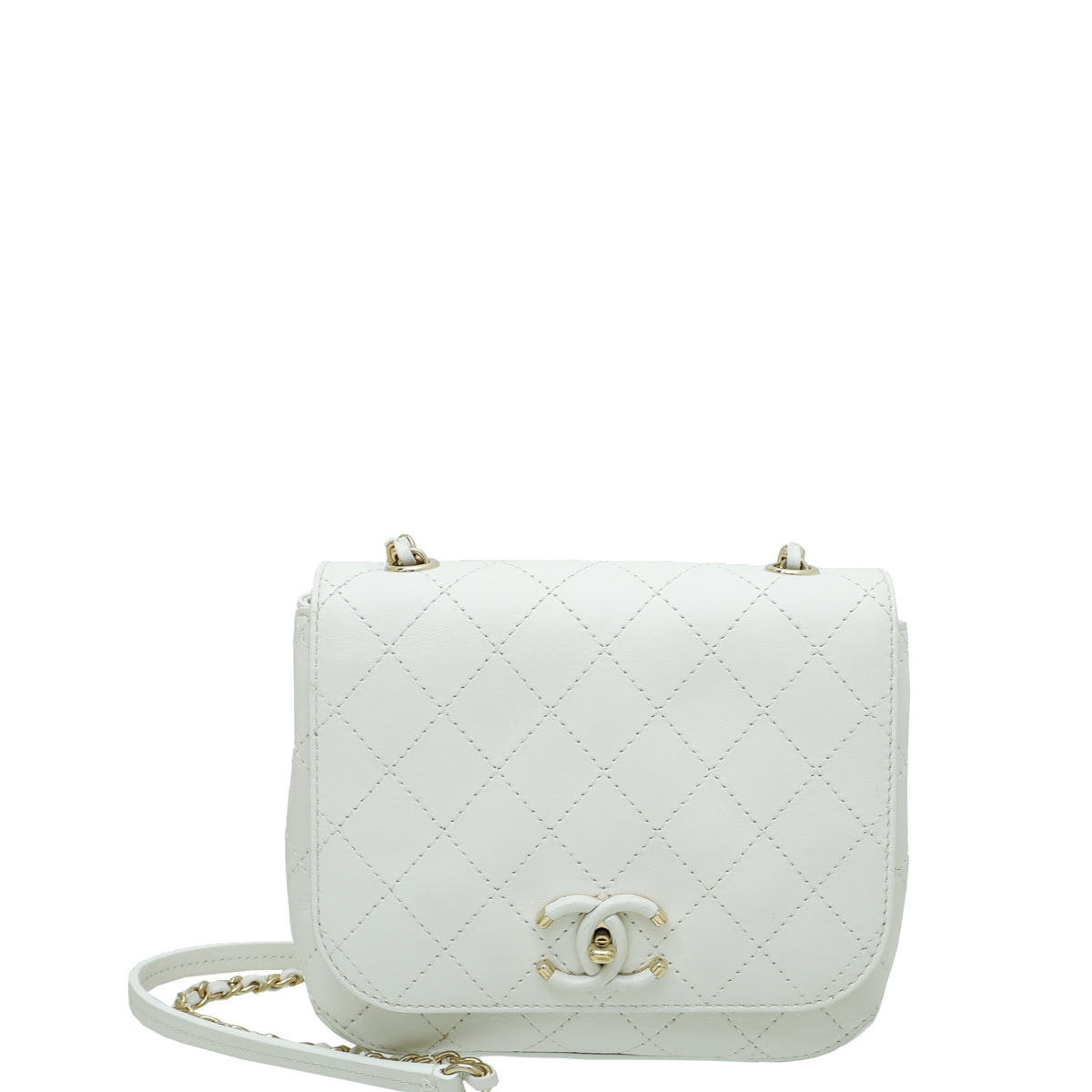 Chanel White CC Case Flap Bag