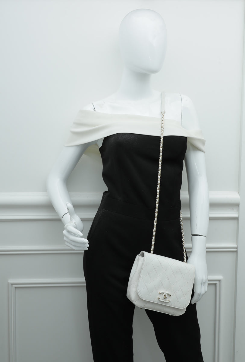 Chanel White CC Case Flap Bag