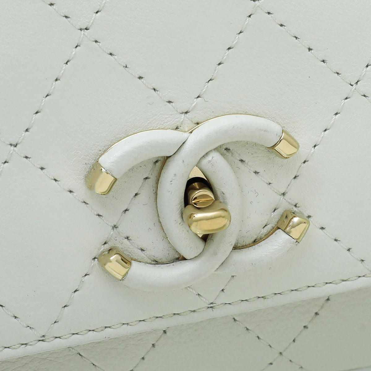 Chanel White CC Case Flap Bag