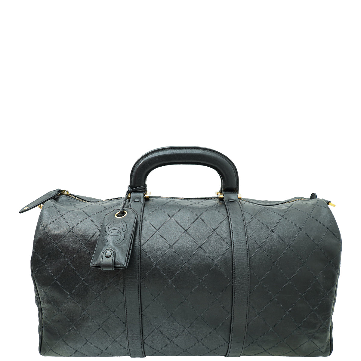 Chanel Black Vintage Stitched Duffle Bag