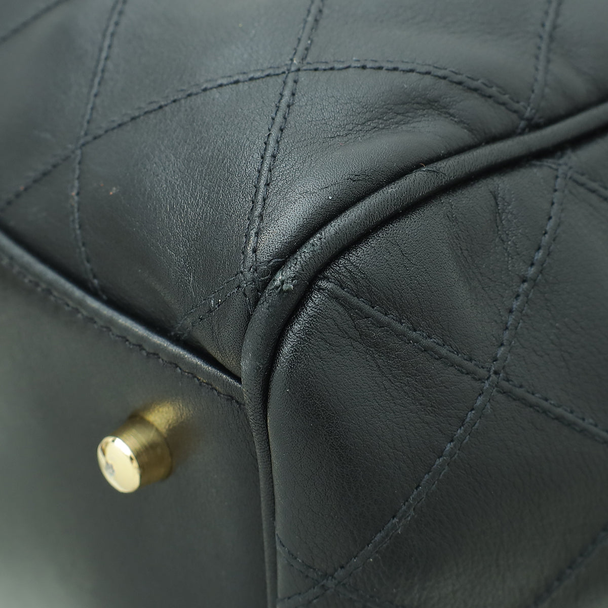 Chanel Black Vintage Stitched Duffle Bag