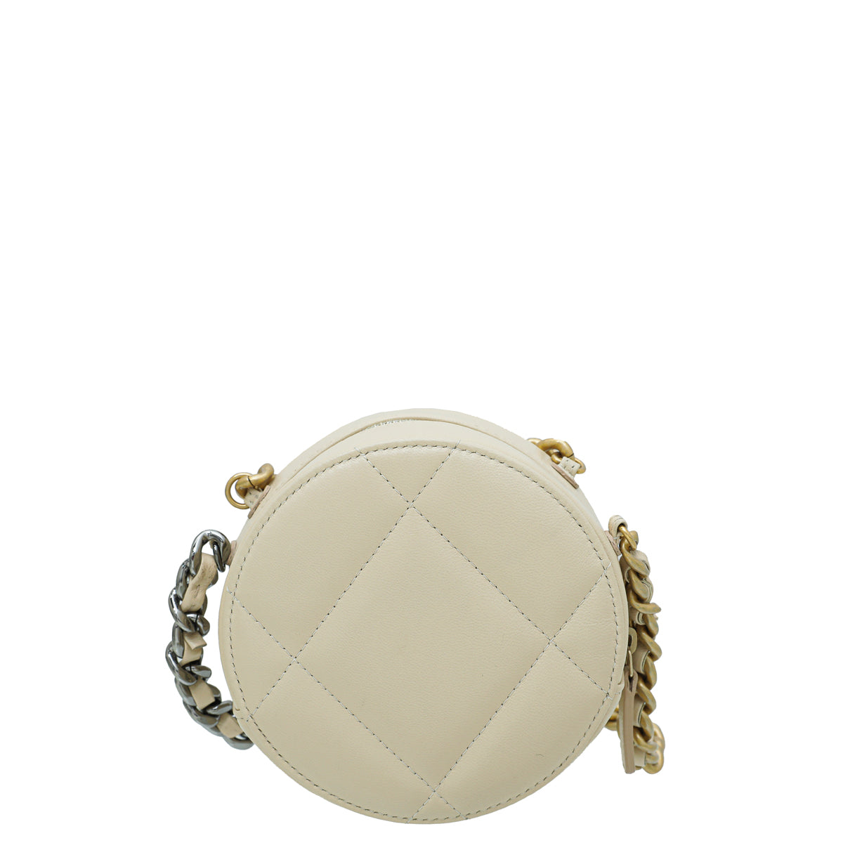 Chanel Light Beige 19 Round Mini Clutch w/Chain