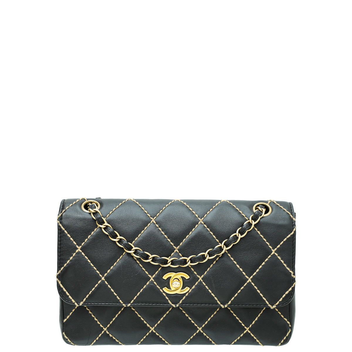 Chanel Black Wild Stitch Flap Medium Bag