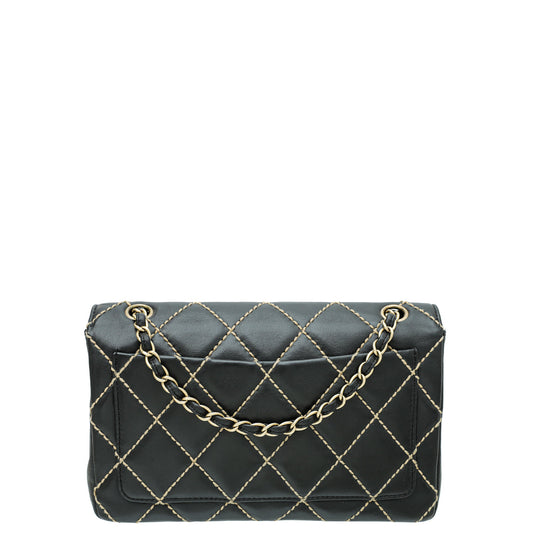 Chanel Black Wild Stitch Flap Medium Bag