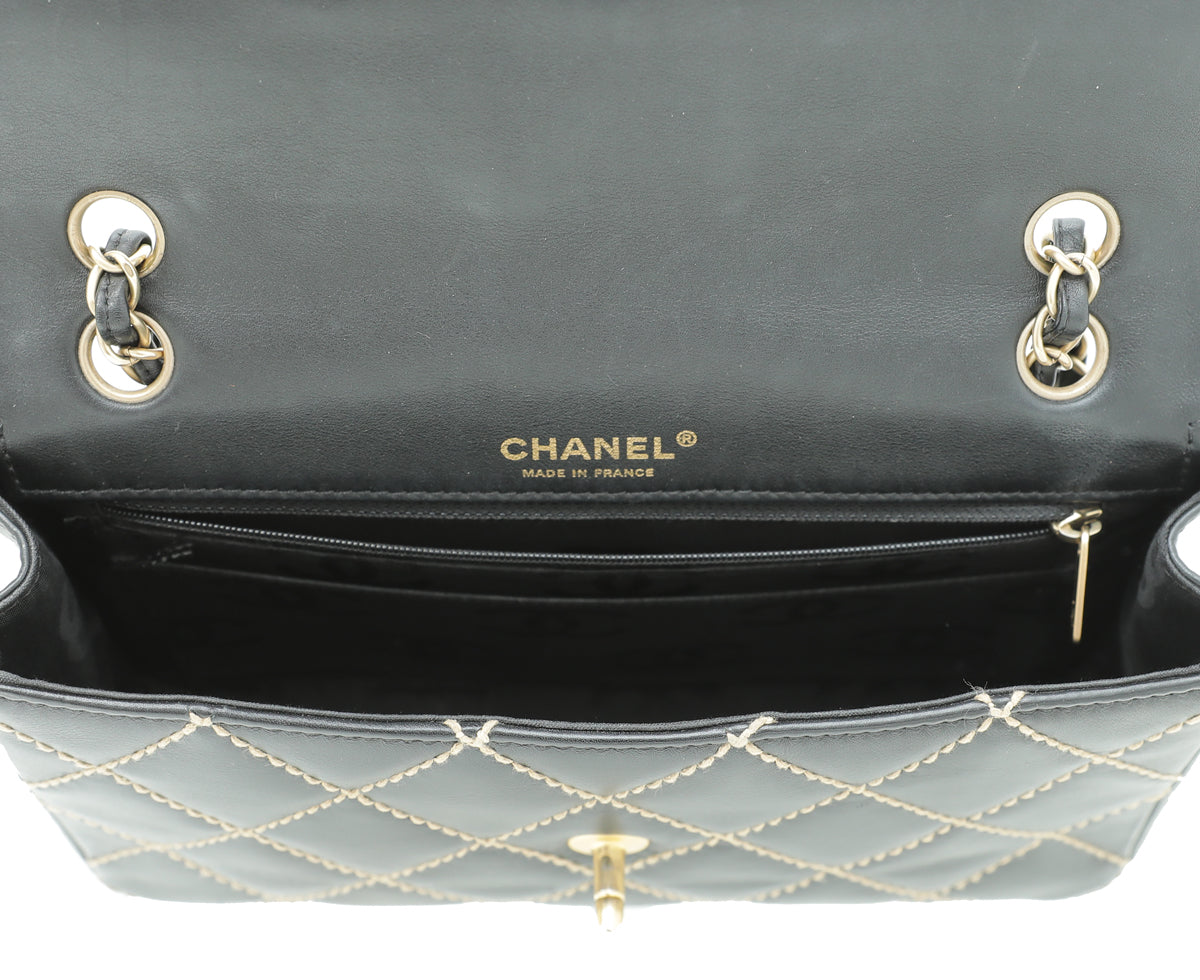 Chanel Black Wild Stitch Flap Medium Bag