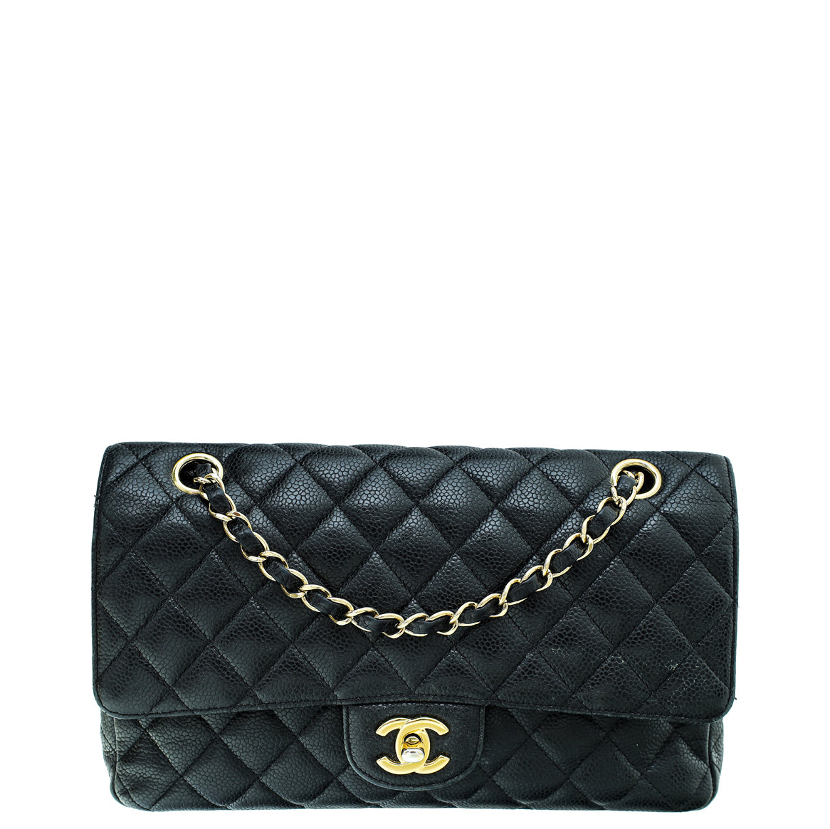 Chanel Black Classic Double Flap Medium Bag