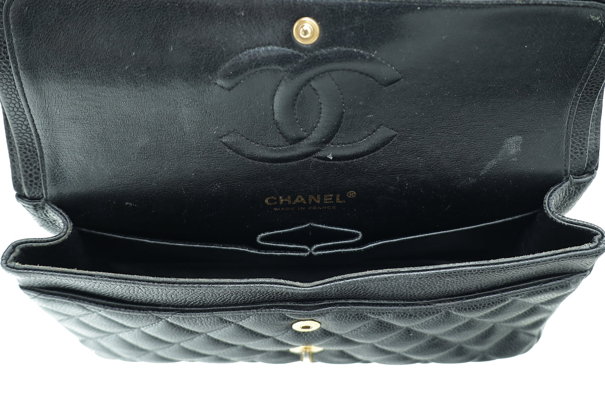 Chanel Black Classic Double Flap Medium Bag