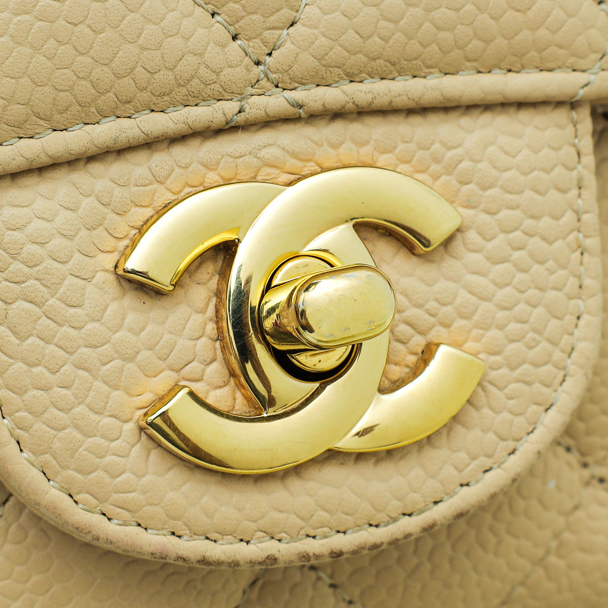 Chanel Beige Classic Double Flap Medium Bag