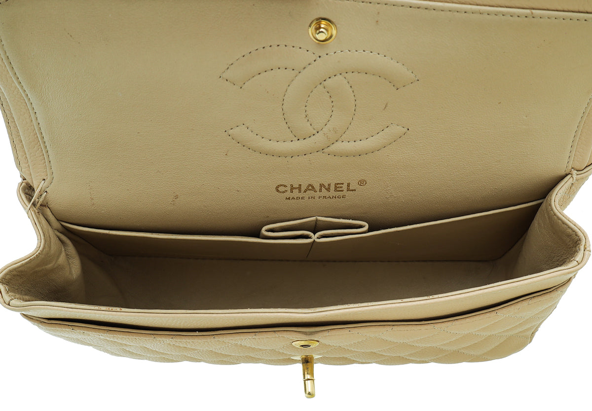 Chanel Beige Classic Double Flap Medium Bag