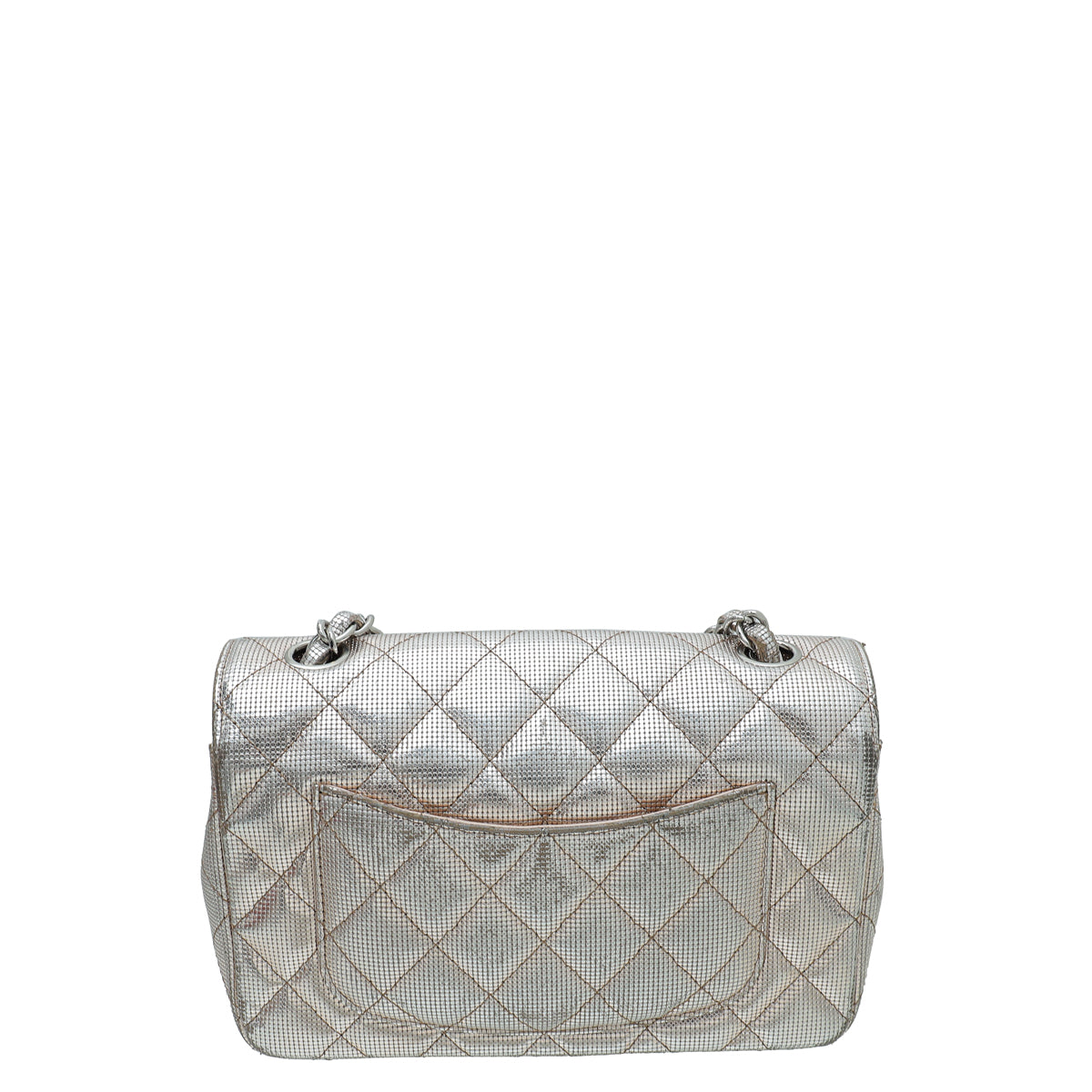 Chanel Metallic Pink Gold CC Quilted Pixel Effect Mini Rectangular Bag