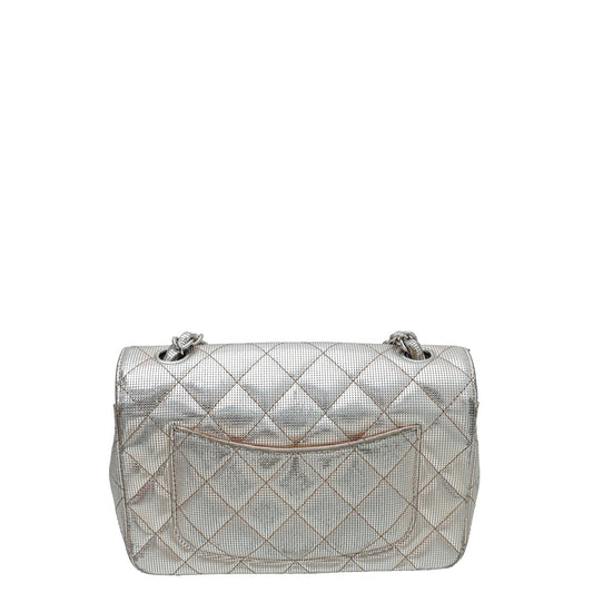 Chanel Metallic Pink Gold CC Quilted Pixel Effect Mini Rectangular Bag