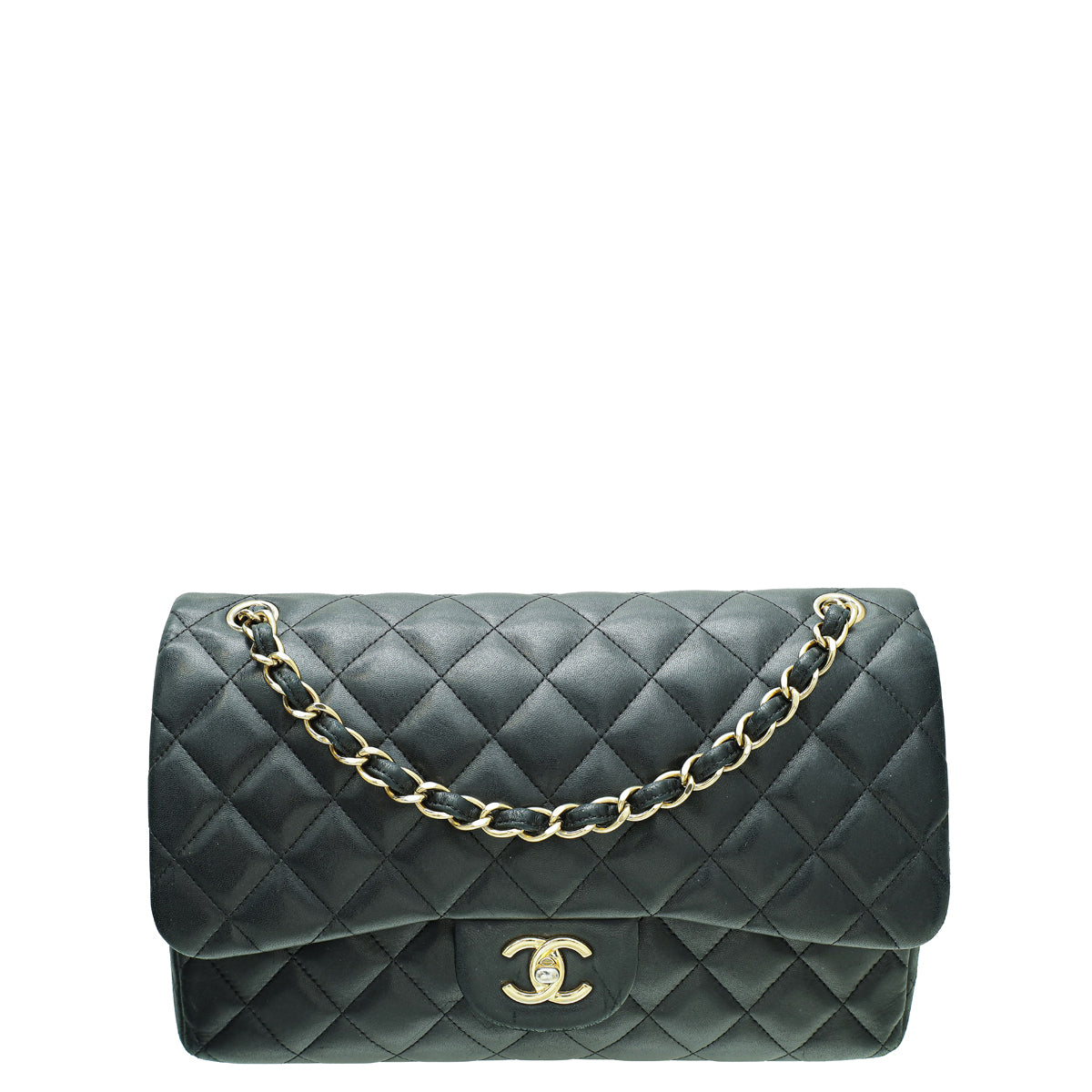 Chanel Black CC Classic Double Flap Jumbo Bag