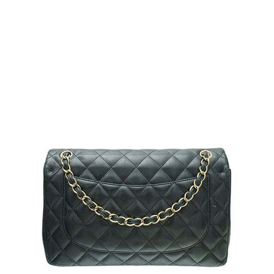 Chanel Black CC Classic Double Flap Jumbo Bag