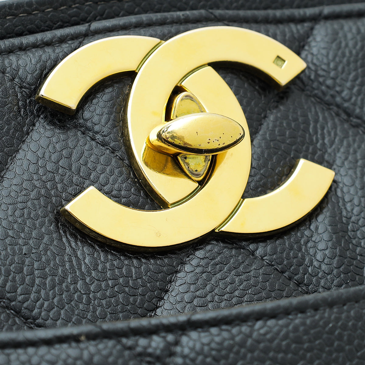 Chanel Black Vintage CC Shopping Tote Bag