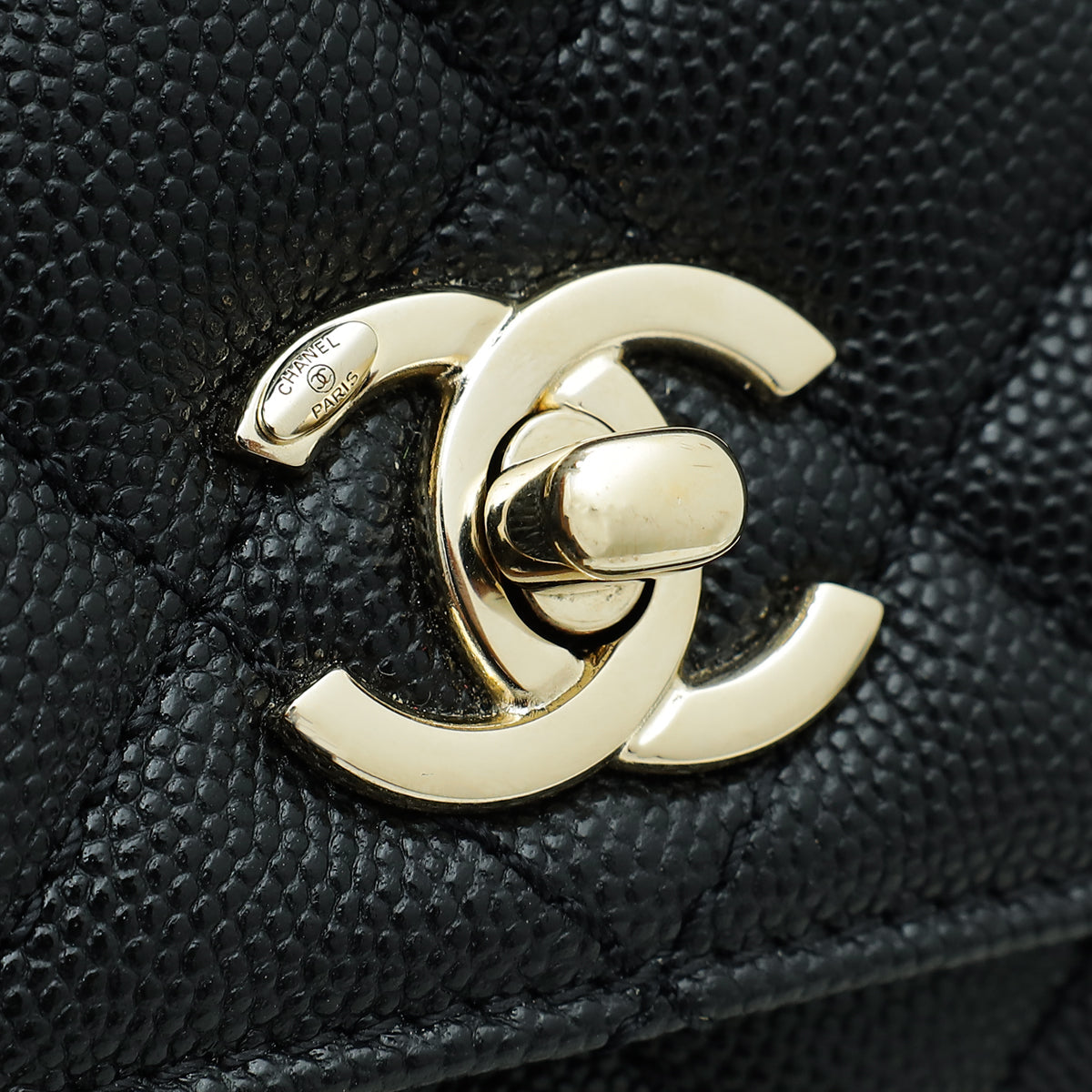 Chanel Black CC Coco Handle Lizard Handle Mini Bag