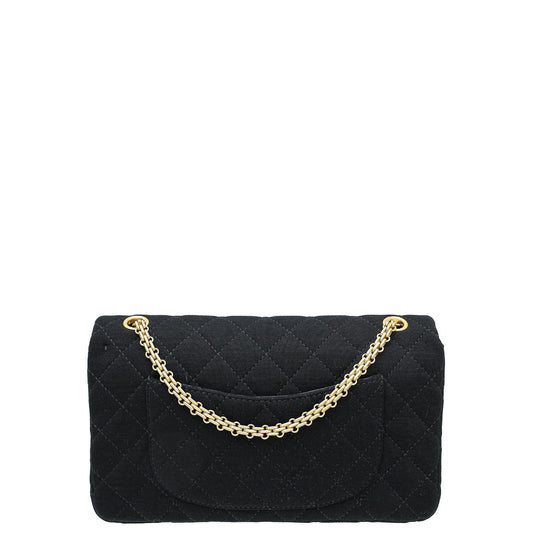 Chanel Black Jersey Reissue 2.55 Double Flap 225 Bag