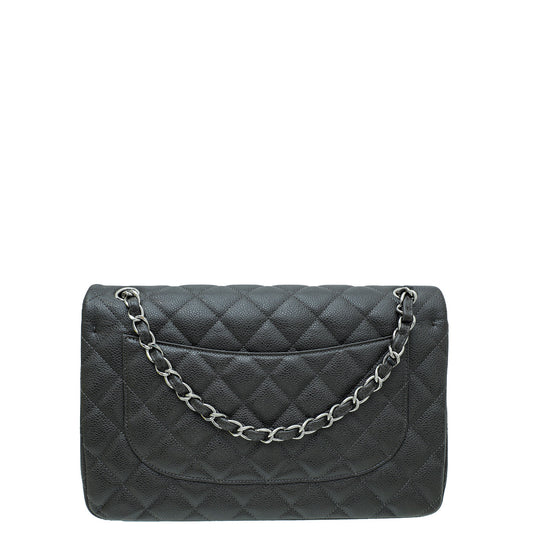 Chanel Gray Classic Double Flap Jumbo Bag