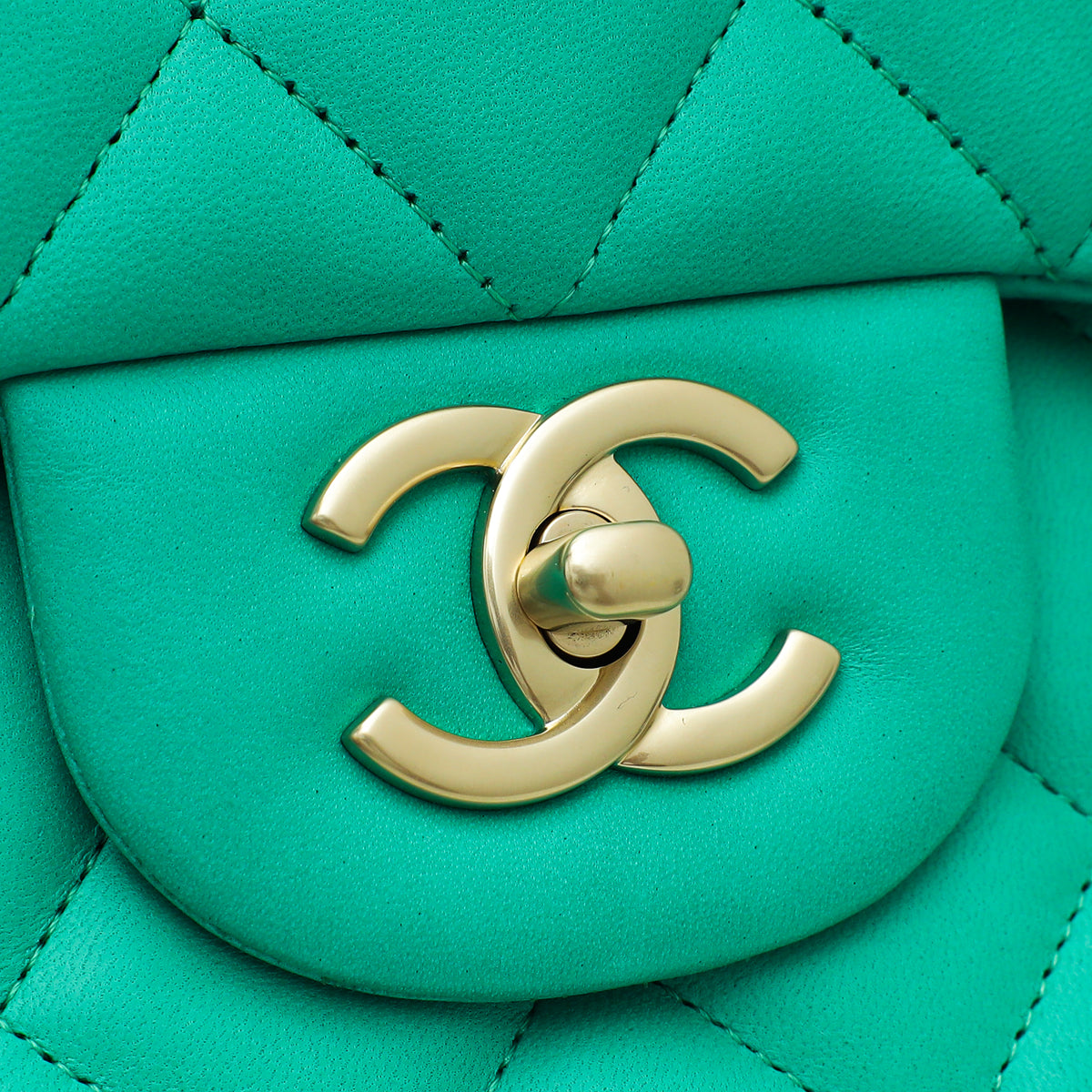 Chanel Green CC Classic Double Flap Jumbo Bag