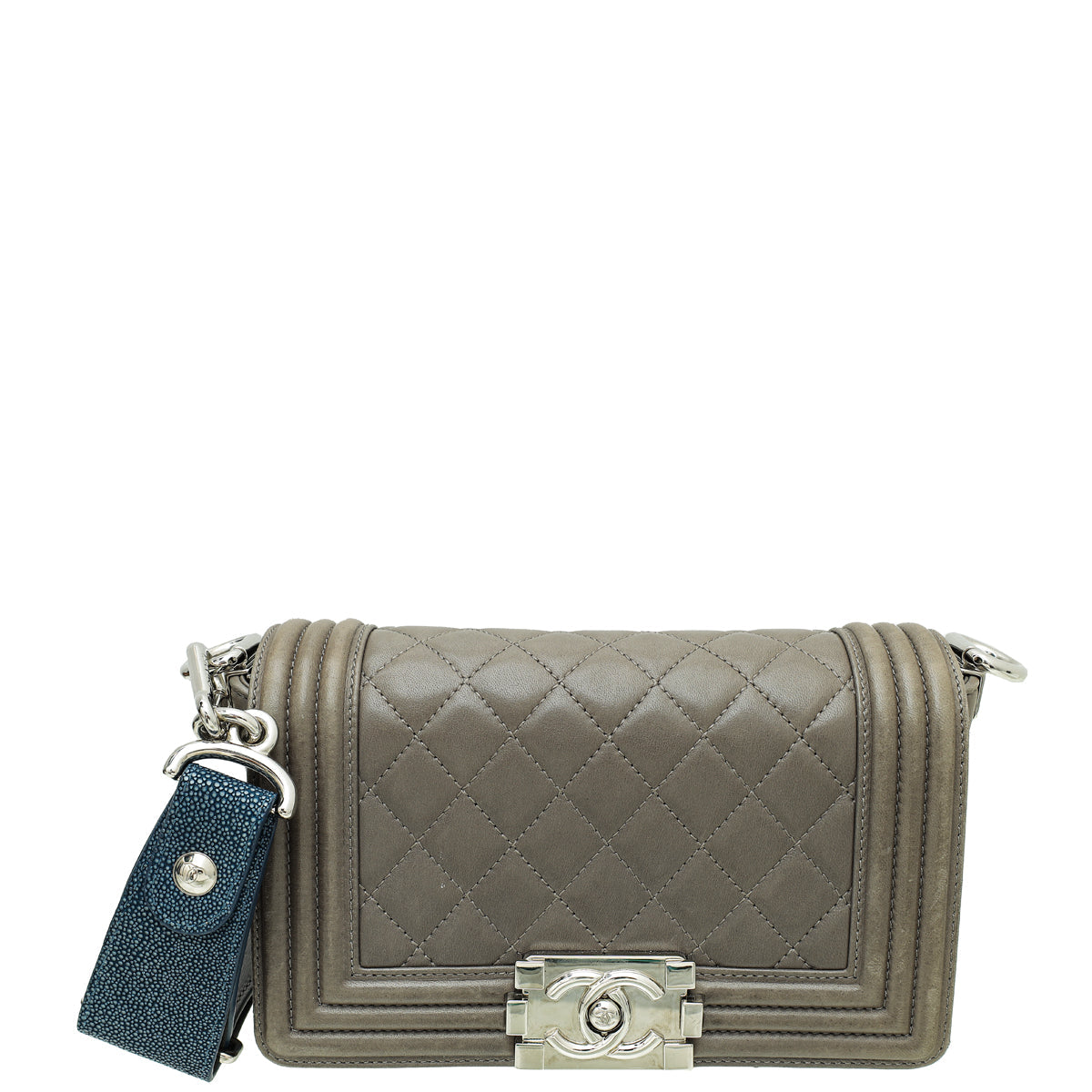 Chanel Bicolor Le Boy Small Galuchat Trim Side Bag