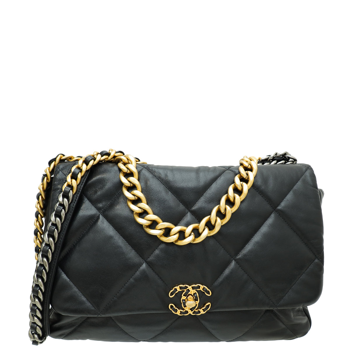 Chanel Black CC 19 Maxi Flap Bag