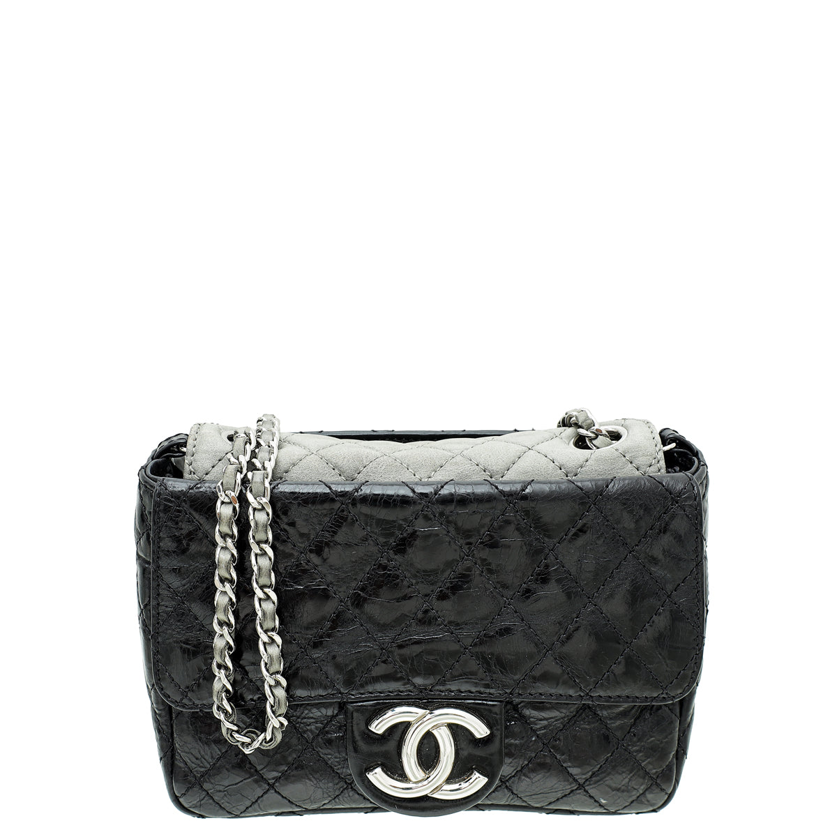 Chanel CC Patent Aged Leather Mini Crossbody Bag