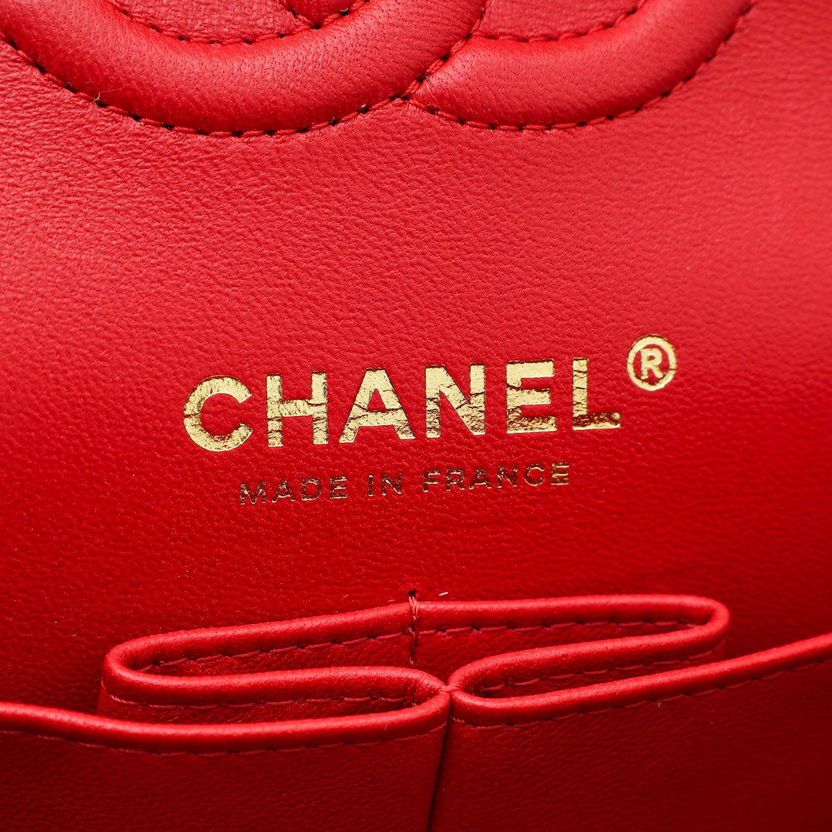 Chanel Red CC Classic Double Flap Small Bag