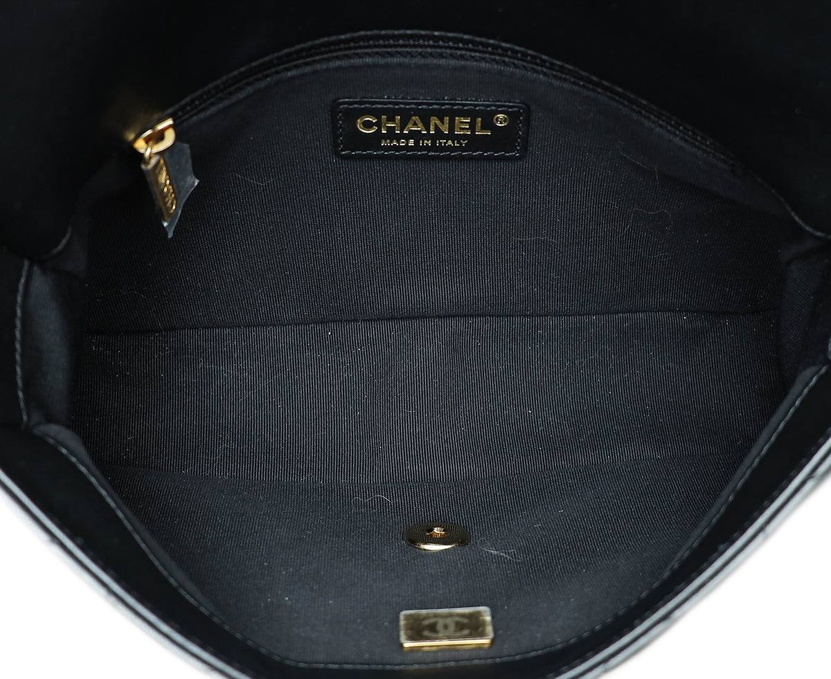 Chanel Black CC Double Chain Strap Small Flap Bag