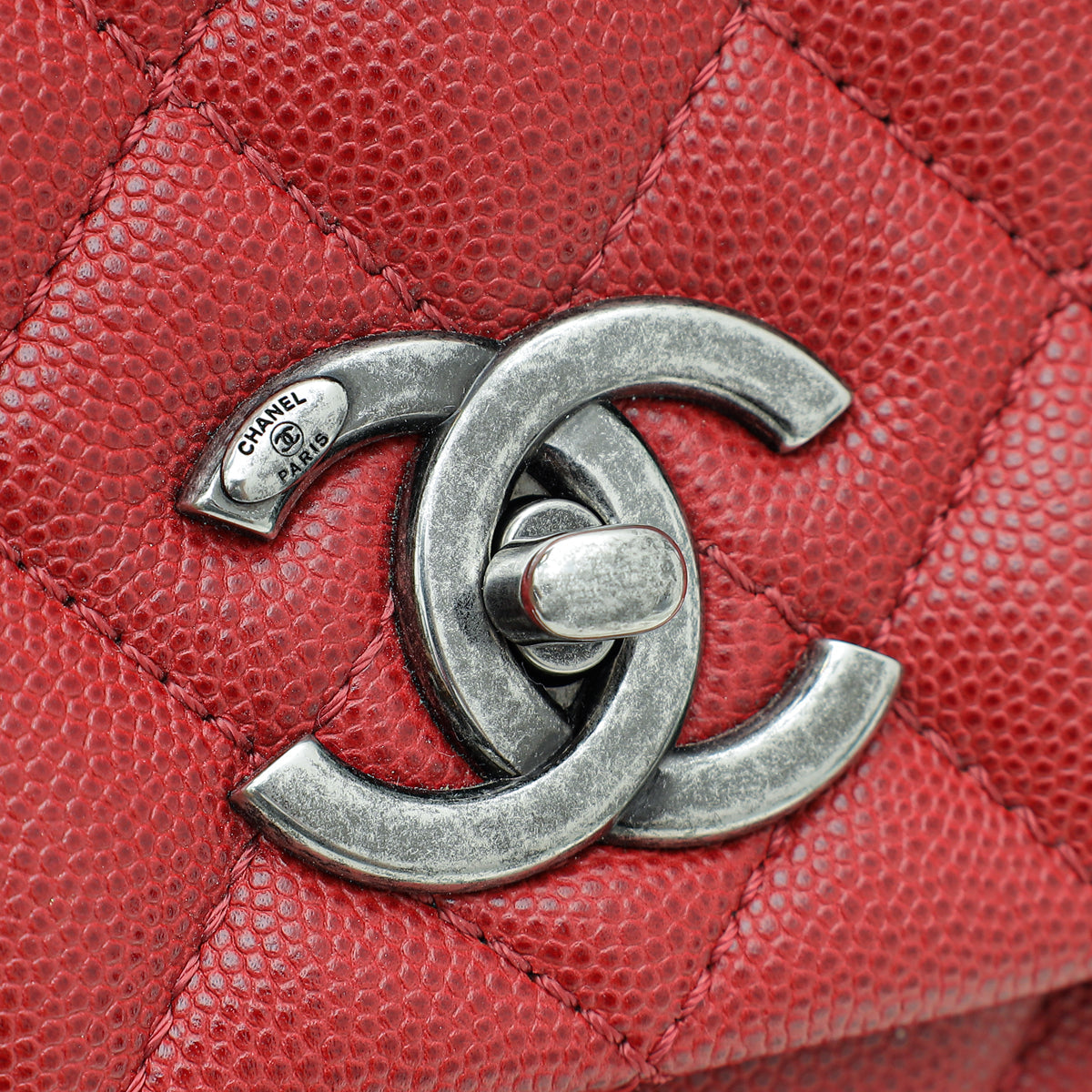 Chanel Red Coco Handle Small Bag