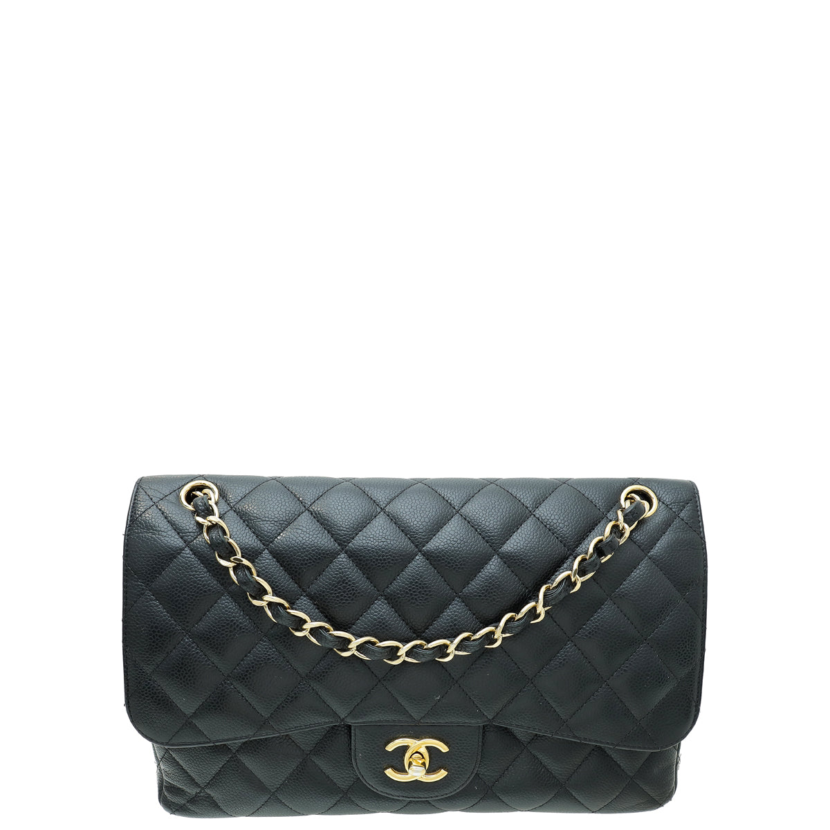 Chanel Black CC Classic Double Flap Jumbo Bag