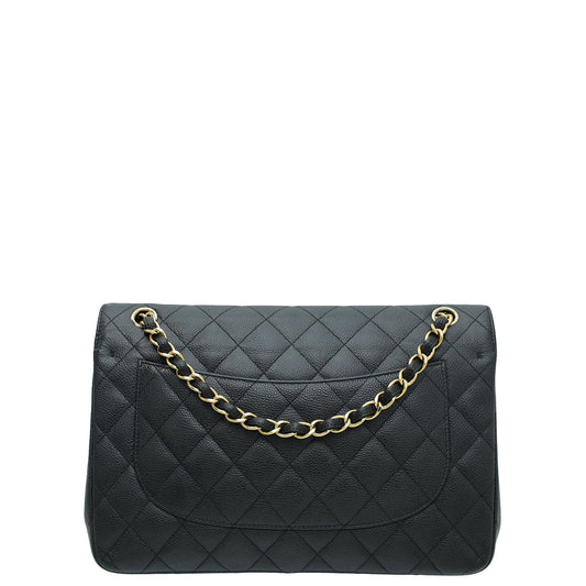 Chanel Black CC Classic Double Flap Jumbo Bag