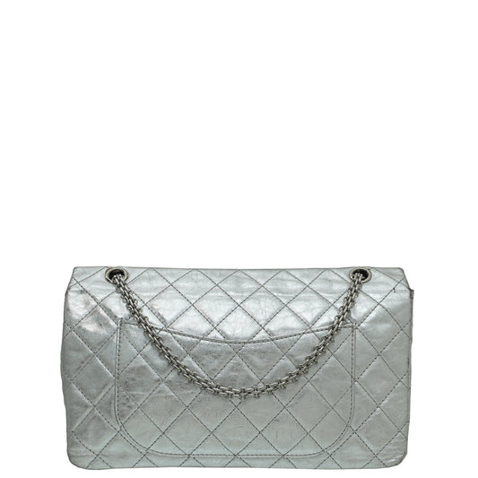 Chanel Metallic Silver 2.55 Reissue Aged Double Flap 227 Bag