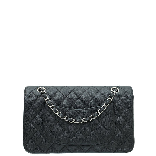 Chanel Black CC Classic Double Flap Medium Bag