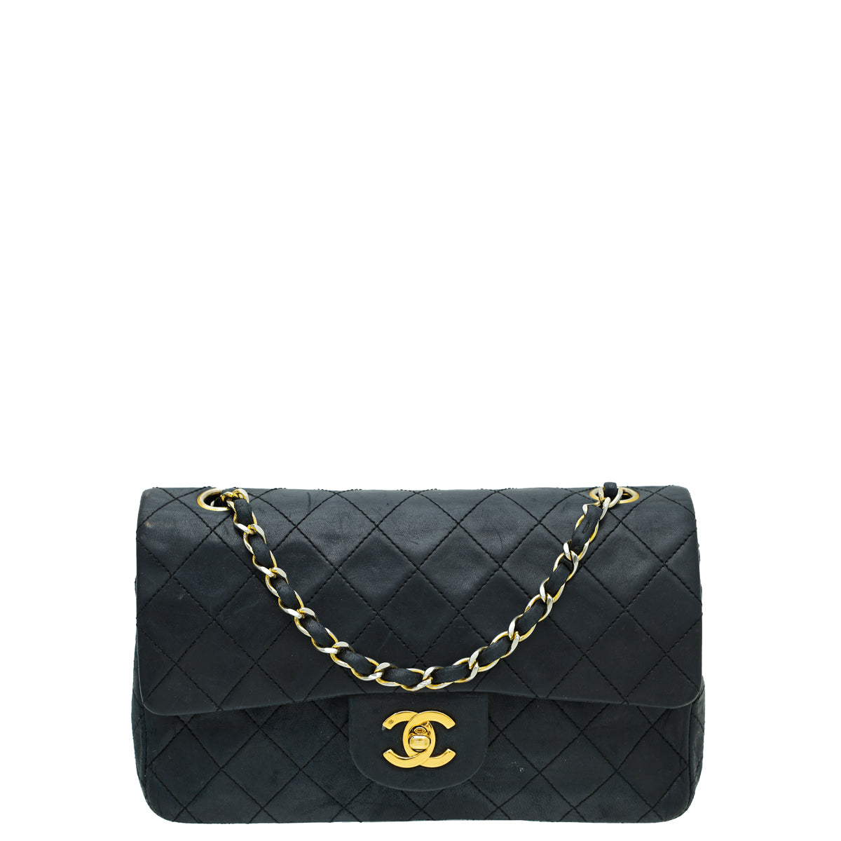 Chanel Black Vintage CC Classic Double Flap Small Bag