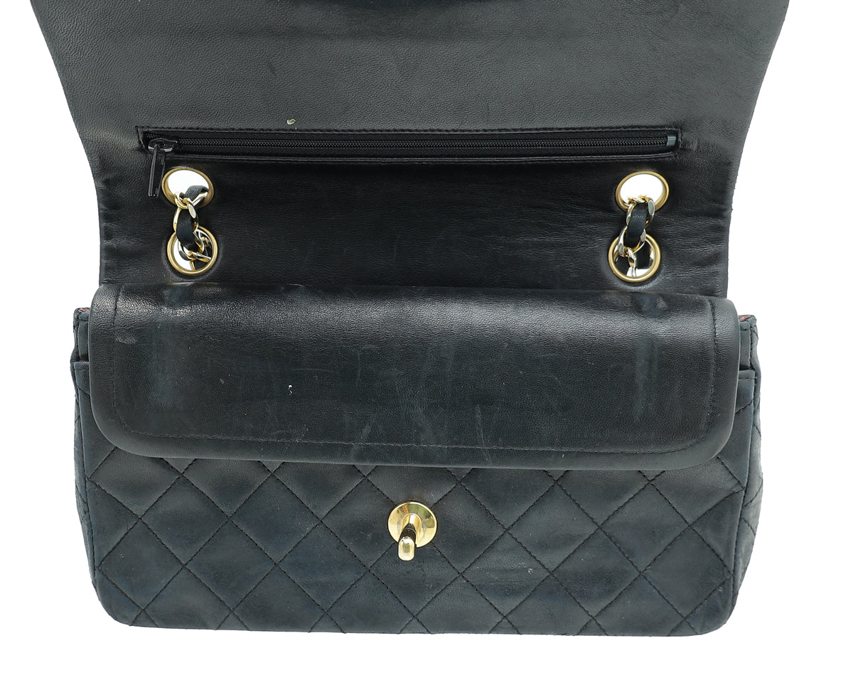 Chanel Black Vintage CC Classic Double Flap Small Bag