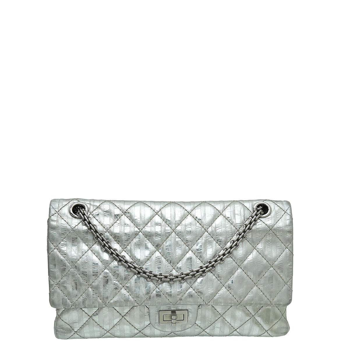 Chanel Silver Reissue 2.55 Striped Double Flap 226 Bag