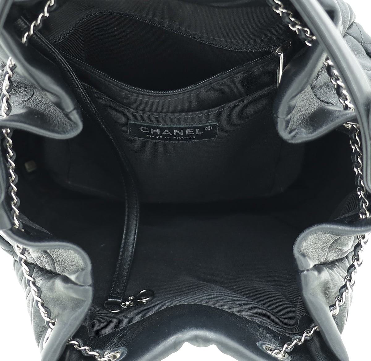 Chanel Black CC Chain Drawstring Bucket Bag