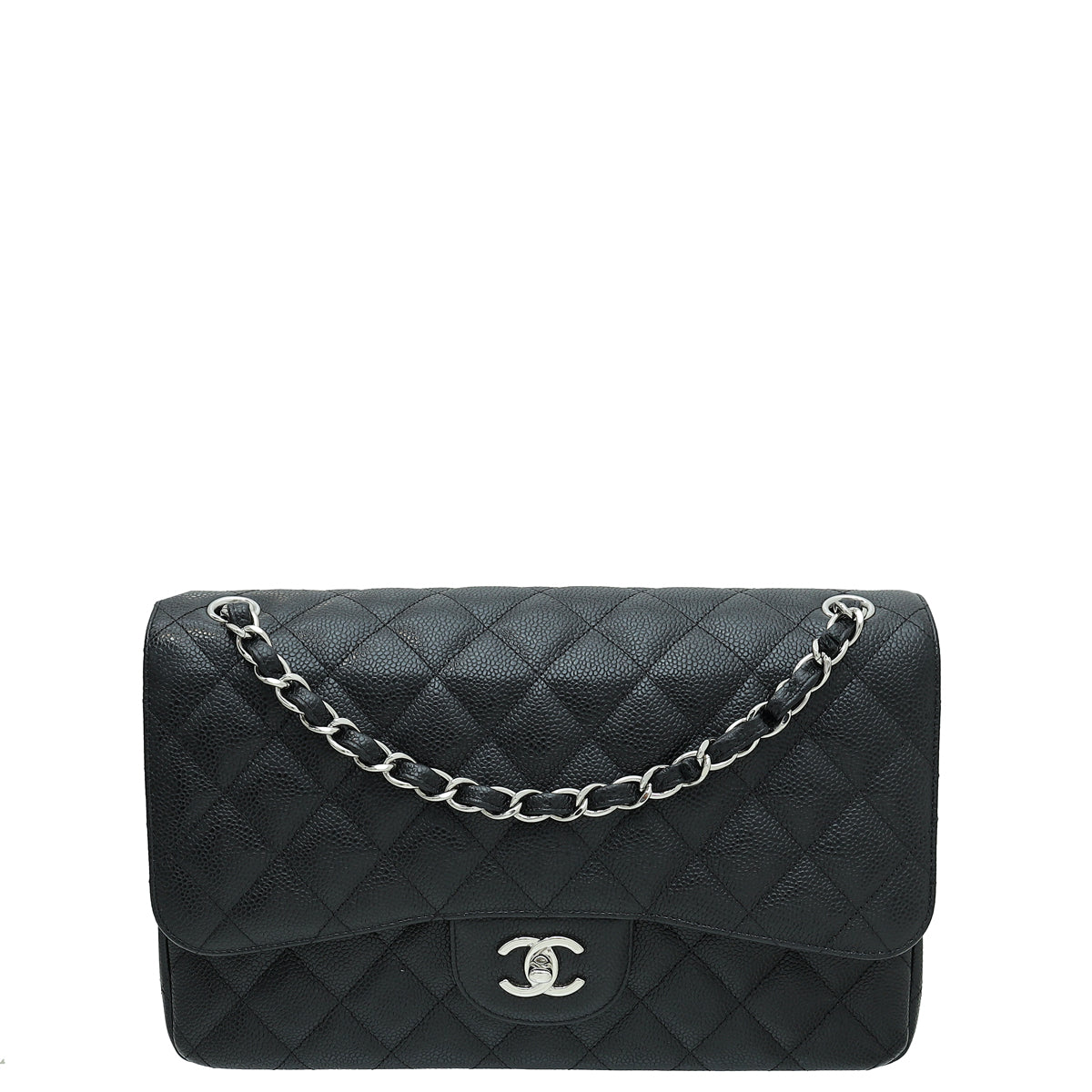 Chanel Black CC Classic Double Flap Jumbo Bag