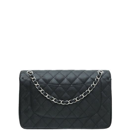 Chanel Black CC Classic Double Flap Jumbo Bag